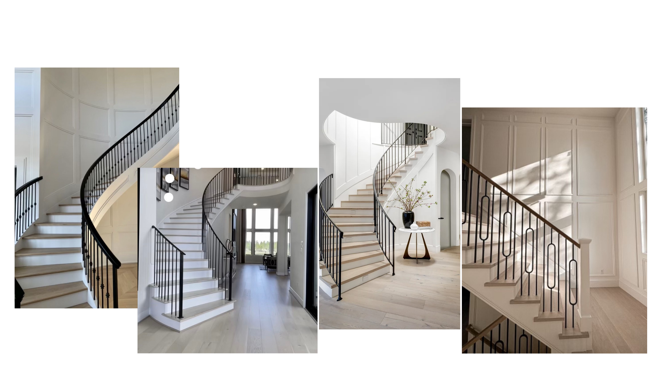 Materials board — oak floor, Calacatta marble, fluted molding, brass