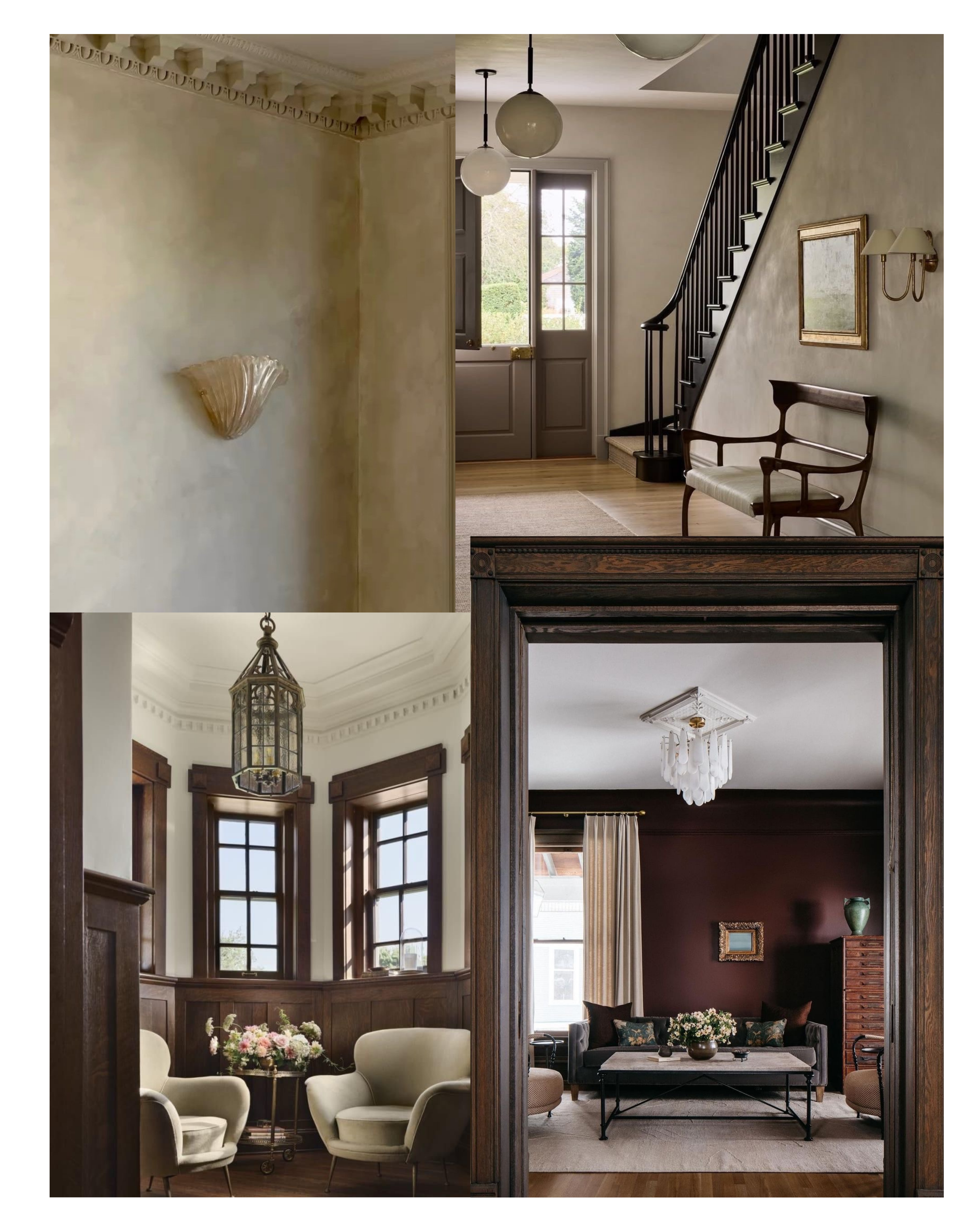 Inspiration — traditional foyer with dark wood and staircase