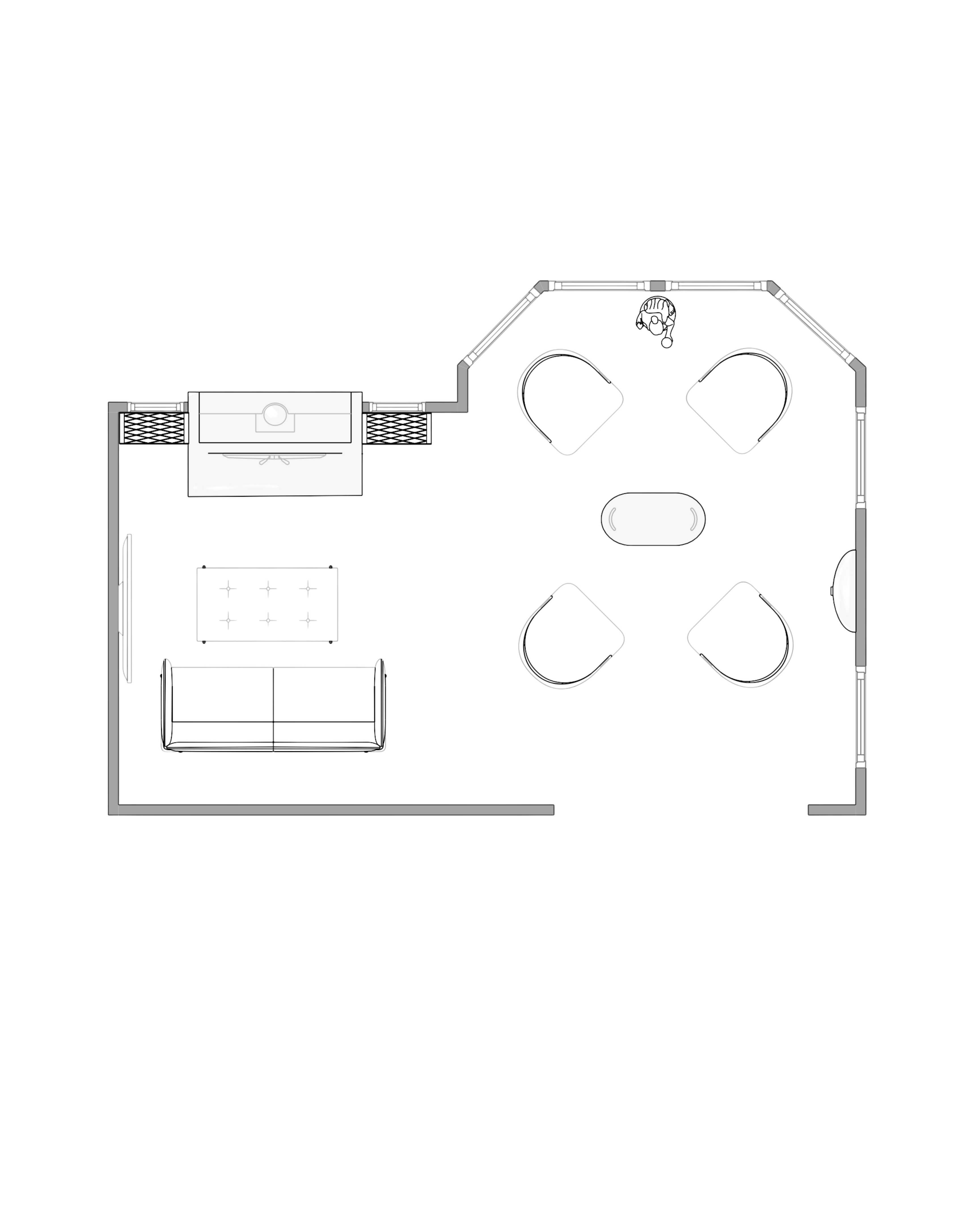 Floor plan option 2 — alternate furniture arrangement